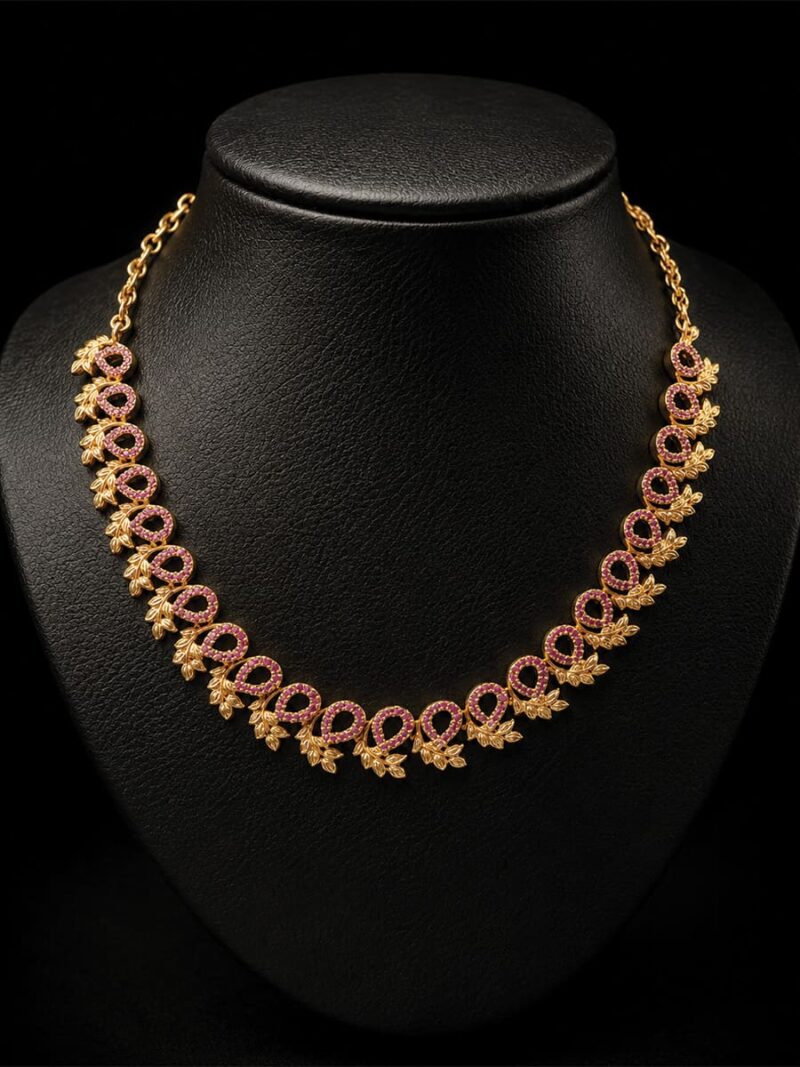 WJ-WP-S28-23 Women's Gold-Plated Leaf Design Necklace