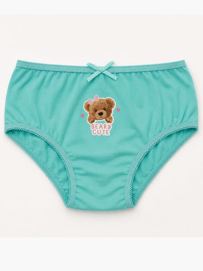 Girls Cotton Printed Panties Multicolor 5 Pcs Pack
