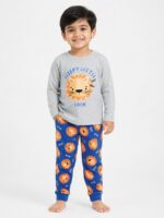 KB-PY-362-03-GY-BL-4-5Y-f Boys Cotton Printed Pyjama Set - Grey & Blue