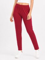 Women's Cotton Ankle-Length Leggings -Maroon