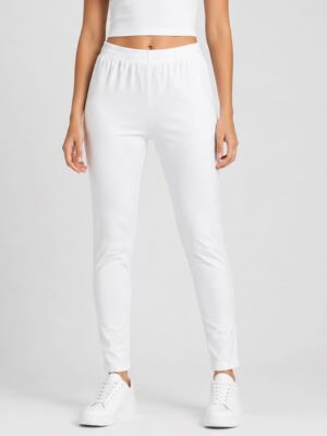 Women's Cotton Ankle-Length Leggings -White