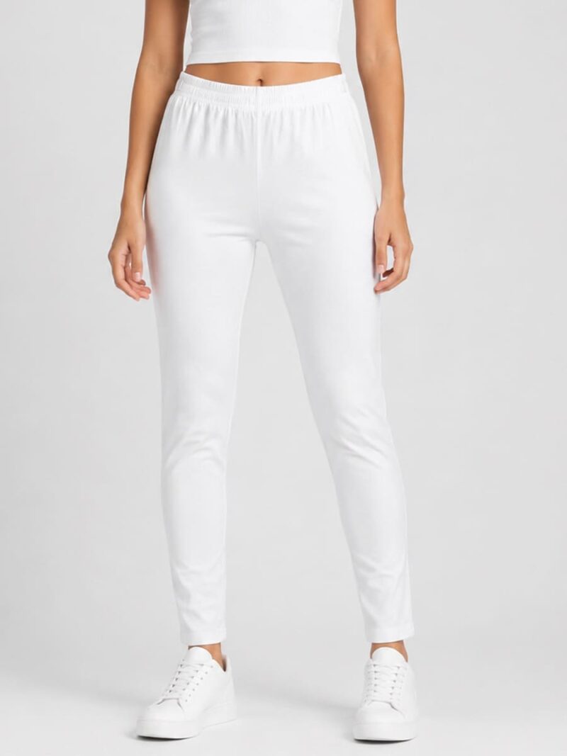 W-LG-379-05-WH-3XL-F Women's Cotton Ankle-Length Leggings -White