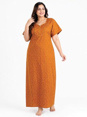 Women’s Plus-Size Cotton Frock Nighty – Amber
