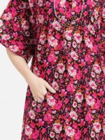 W-NY-383-03-RBY-4XL-B.. Women’s Cotton Plus-Size Zip Nighty - Raspberry