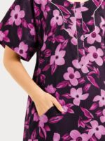 W-NY-383-15-PP-4XL-B.. Women’s Cotton Plus-Size Zip Nighty - Purple