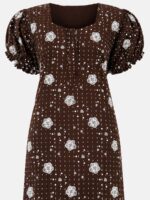 W-NY-386-14-CF-XXL-B. Women's Cotton Zip Frock Nighty - Coffee