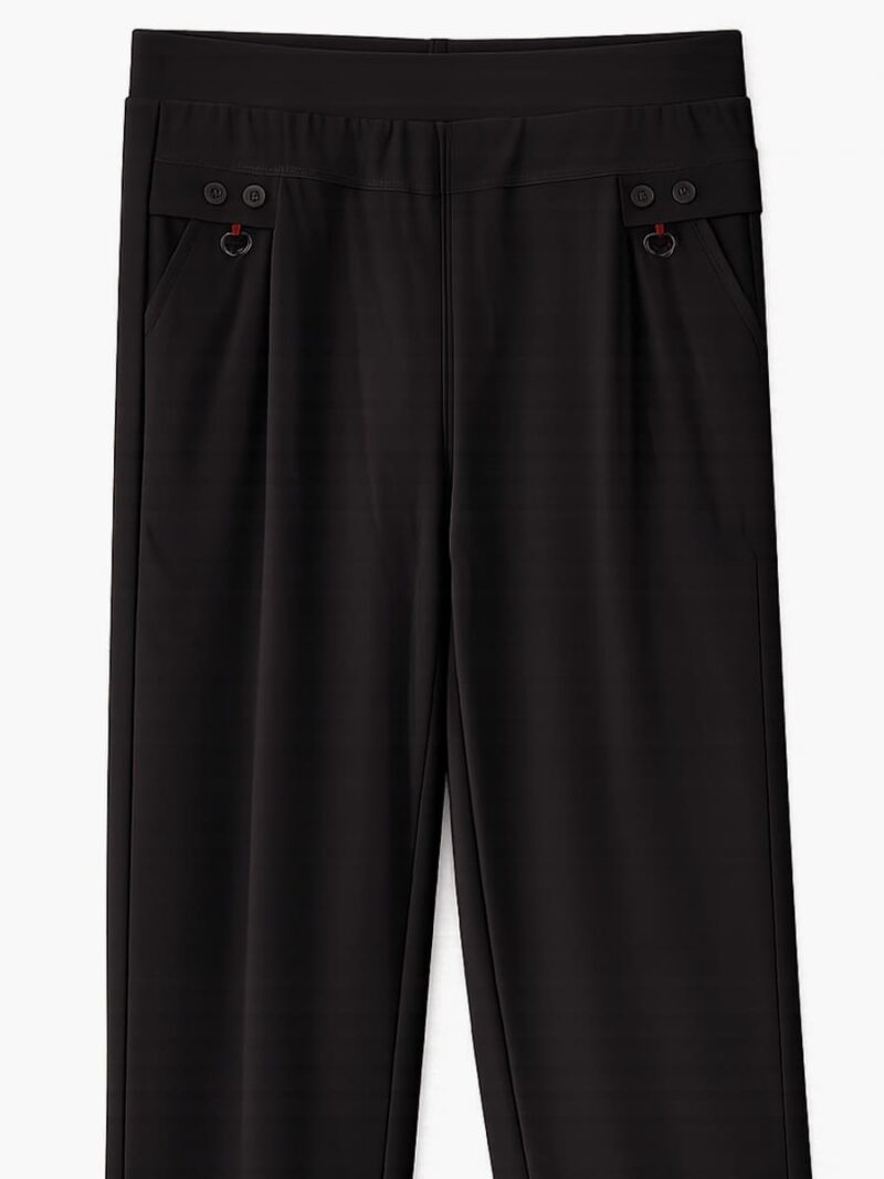 Women's Cotton Blend Casual Pants with Pockets - Coffee