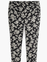 W-PN-375-01-BK-XXL-b. Women's Viscose Floral Print Slim Fit Pant - Black