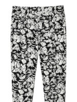 W-PN-375-02-WH-BK-XXL-b. Women's Viscose Floral Print Slim Fit Pant - Black & White