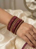 Women's Silk Thread Traditional Bangles - Brown