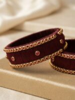 Women's Silk Thread Traditional Bangles - Brown