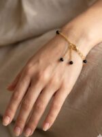 Women's Crystal Beaded Chain Bracelet - Black