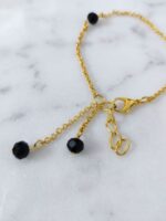 Women's Crystal Beaded Chain Bracelet - Black
