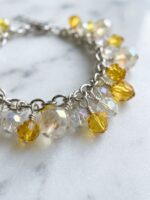 WJ-WP-BR04-MY-03 (3) Women's Crystal Charm Bracelet - Mustard Yellow