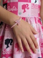 WJ-WP-BR04-PK-04 (1) Girls Faux Pearl Butterfly Bracelet - Pink