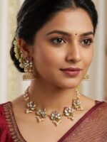 Women's Pearl Kundan Choker Set - Multicolour