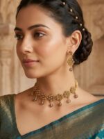Women's Rhinestone Traditional Choker Set - Mustard Yellow