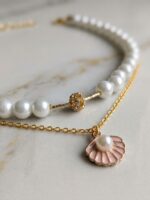 WJ-WP-NK01-WH-06 (3) Women's Pearl Choker Layered Necklace - White