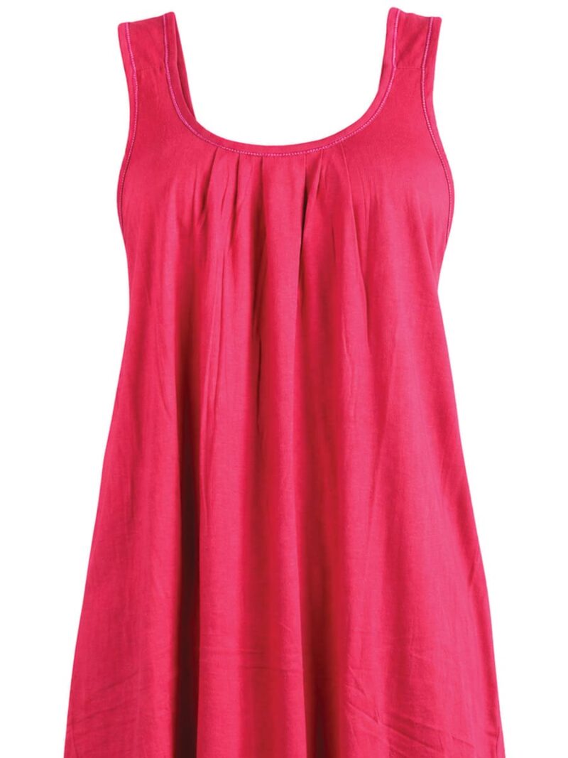 Women's Full-Length Cotton Slip Nightdress – Raspberry