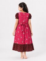 K-NY-412-11-TC-6-7Y-B Girls Cotton Frock Nighty - Terracotta