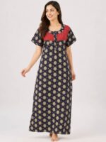 W-NY-397-04-NB-XXL-F ajrakh cotton nighty