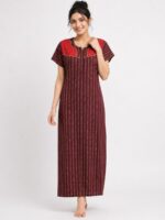 W-NY-398-01-MR-XXL-F ajrakh cotton nighty