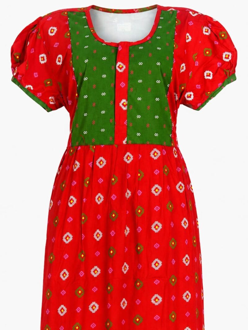 Women's Cotton Full Length Frock Nighty With Zip - Rose Pink
