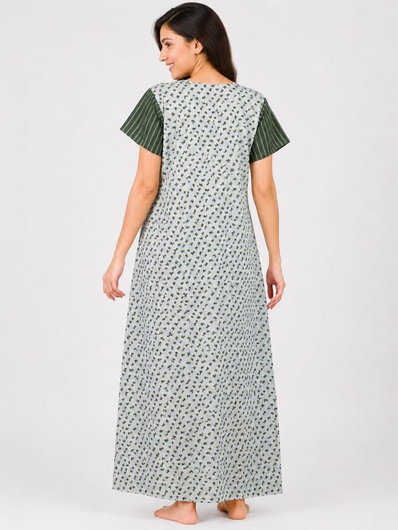 Women’s Front Full Open Cotton Nighty - Pearl