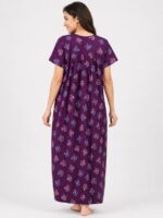 W-NY-409-03-BU-XXL-B Women's Cotton Feeding Nighty - Burgundy