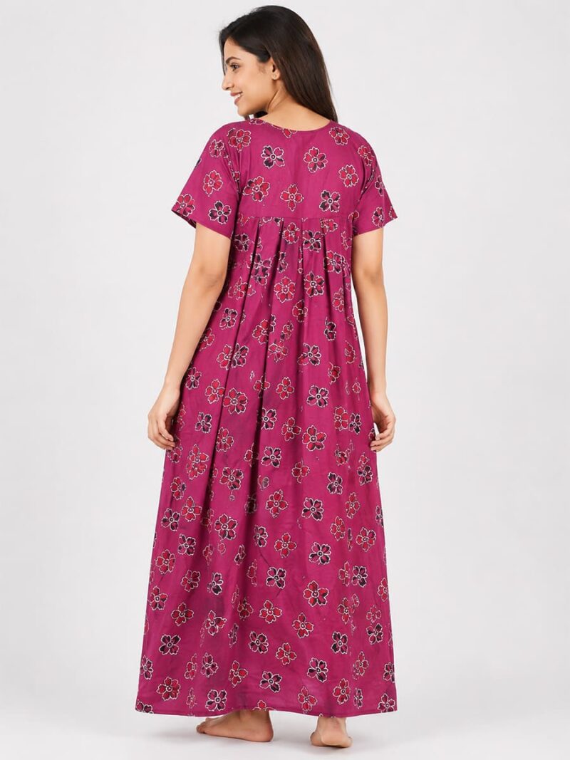 Women's Cotton Feeding Nighty - Terracotta