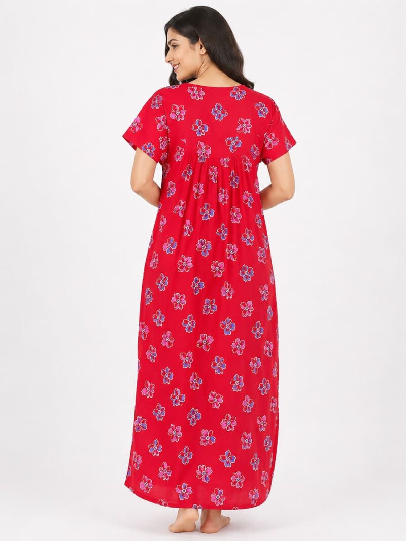 Women's Cotton Feeding Nighty - Rose Pink