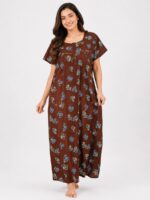 W-NY-409-10-BR-XXL Women's Cotton Feeding Nighty - Brown