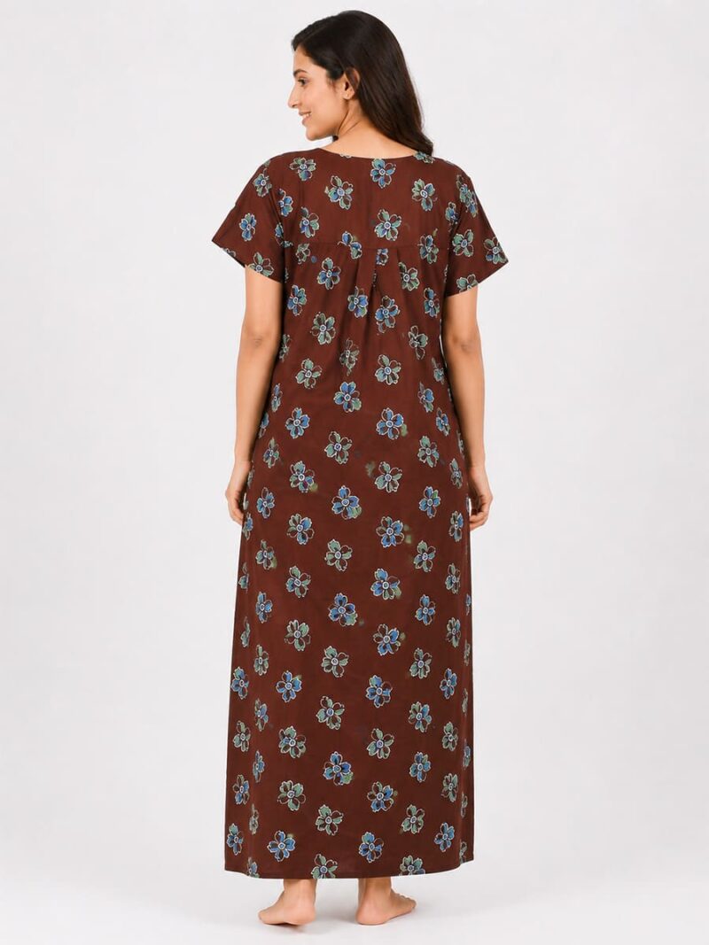 Women's Cotton Feeding Nighty - Brown