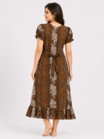 Women's Cotton Frock Nighty - Brown