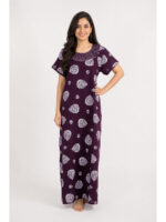W-NY-439-02-PP-XXL_front Women's Cotton Printed Nighty -Purple