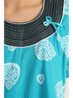 W-NY-439-03-TQ-XXL-B. Women's Cotton Printed Nighty - Turquoise