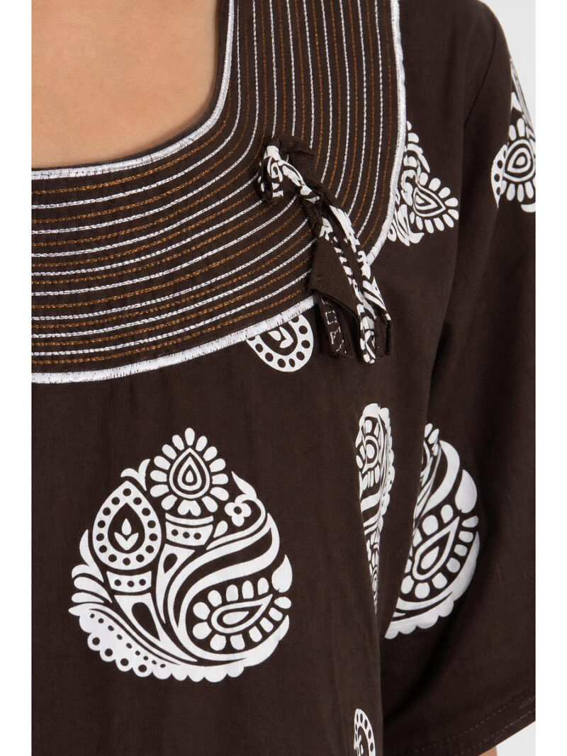 Women's Cotton Printed Nighty - Brown