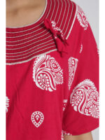 Women's Cotton Printed Nighty - Raspberry