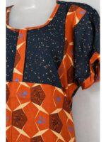 W-NY-440-01-OR-XL_detail Women's Cotton Zip Frock Nighty - Orange