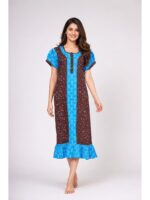 Women's Cotton Zip Frock Nighty - Maroon