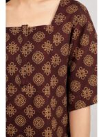 Women's Ajrakh Cotton Printed Nighty - Maroon