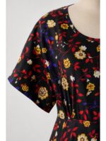 Women's Cotton Floral Maxi Nighty - Black & Red