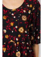 W-NY-442-02-RD-BK-XXL_detail Women's Cotton Floral Maxi Nighty - Black & Red