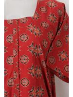 Women's Ajrakh Cotton Maxi Nighty Red
