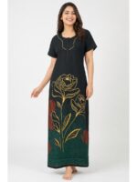 Women's Cotton Maxi Nighty - Green