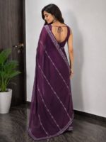 W-SR-08-01-PU-B paper silk saree