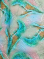 Women's Linen Blend Printed Saree -Sky Blue