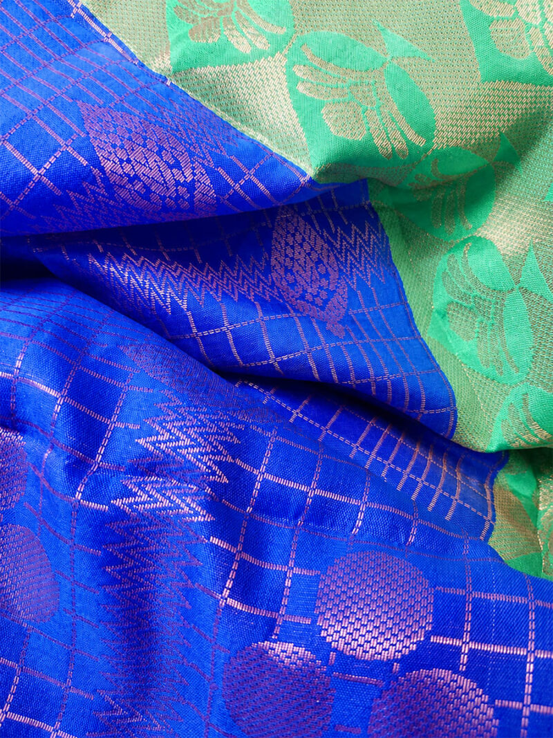 Women's Cotton Silk Saree - Blue