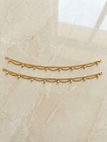 WJ-WP-AK07-WH-01 (2) Women's Gold Double Layer Anklet - White
