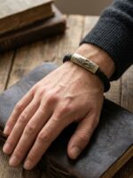 WJ-WP-BR04-BK-17 (1) Unisex Leather Braided Bracelet - Black